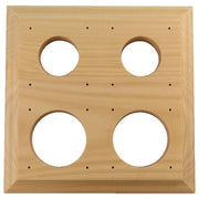 4 Gang Square Mounting Block for Dbl PP, Raw Pine