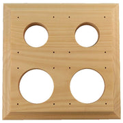 4 Gang Bungalow Square Pine Mounting Block, Raw