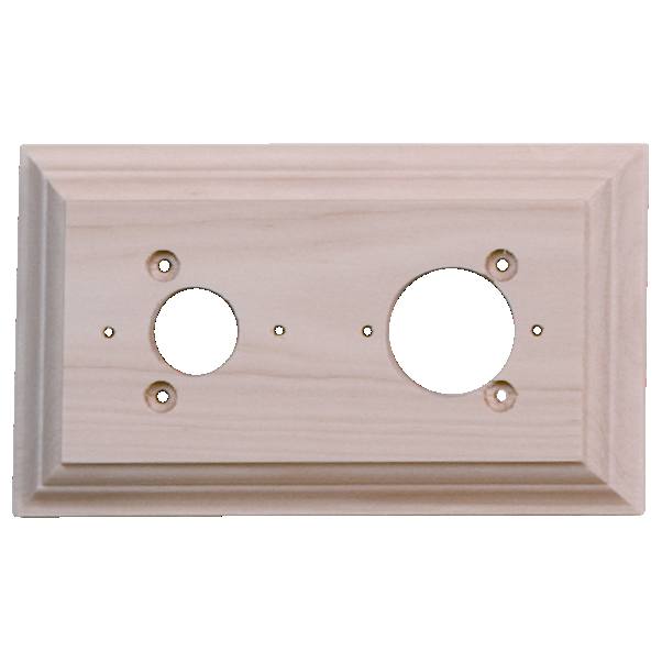 2 Gang Classic Pine Mounting Block for Dimmer, Raw