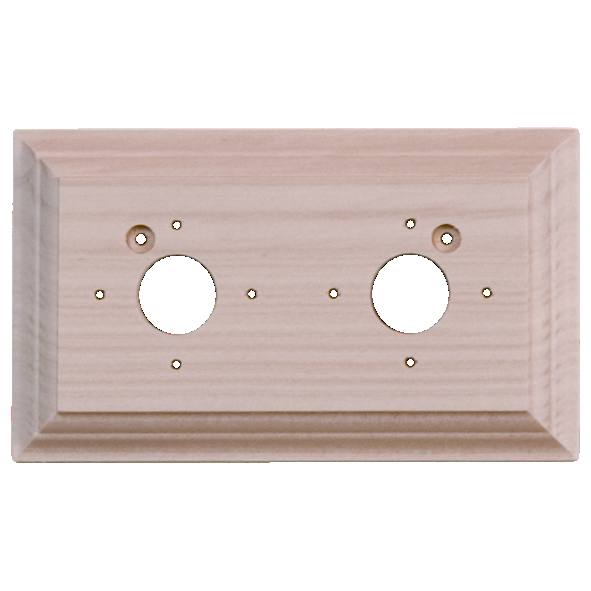 2 Gang Classic Oblong Pine Mounting Block, Raw