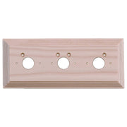 3 Gang Classic Rectangle Pine Mounting Block, Raw