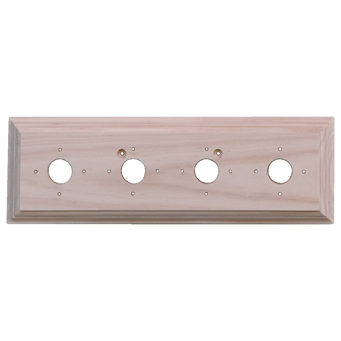 4 Gang Classic Oblong Pine Mounting Block, Raw