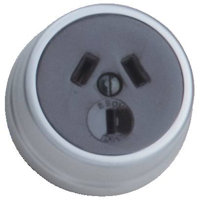 56 Series Socket, Brown with Satin Chrome Cover