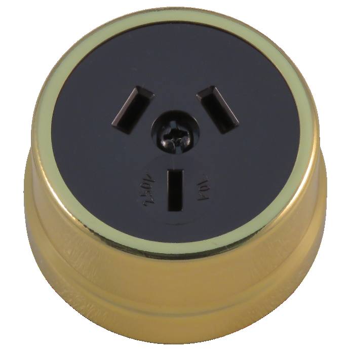 56 Series Socket, Brown with Brass Cover