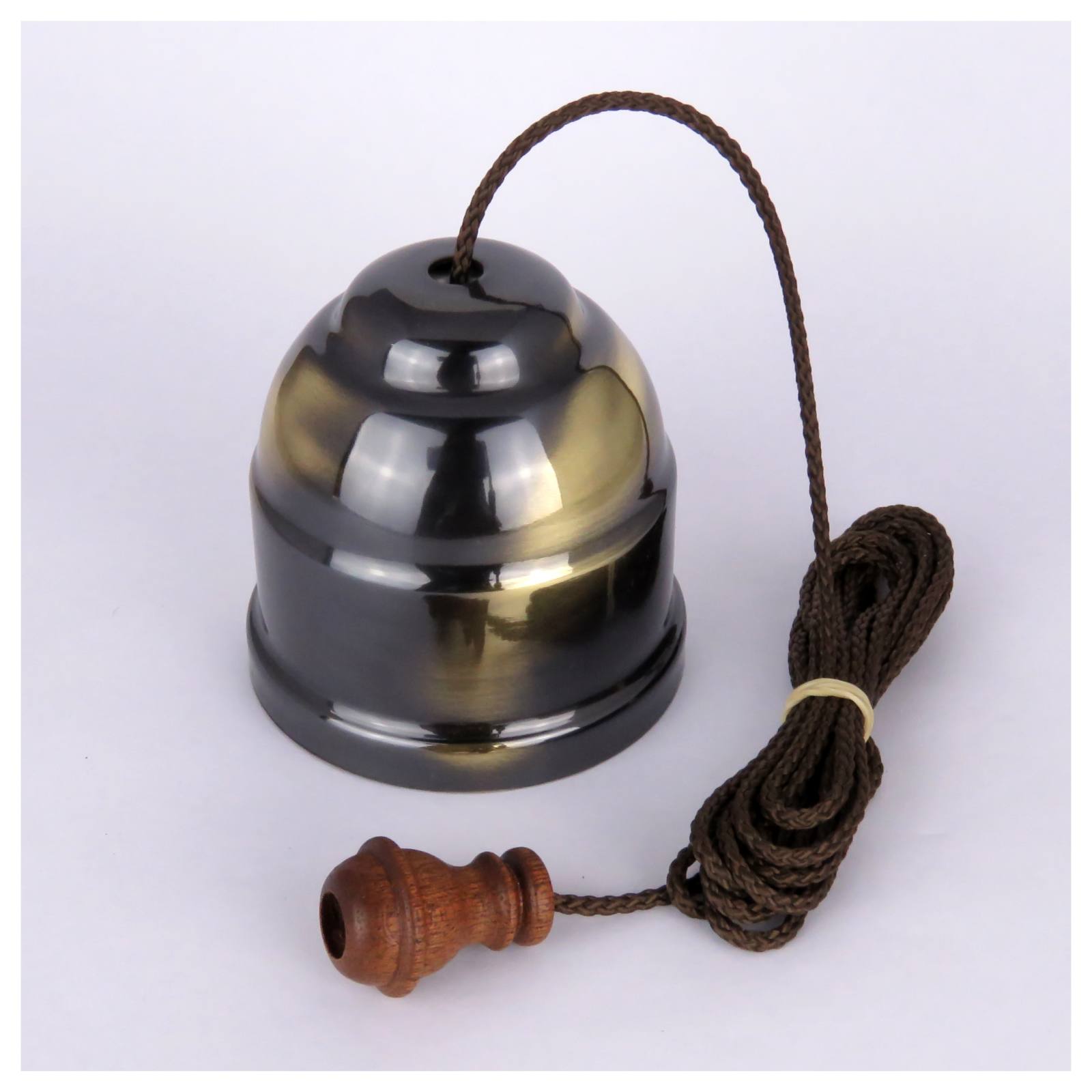 Antique Brass Ceiling Switch with Brown Cord