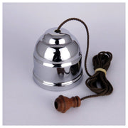 Chrome Ceiliing Switch with Brown Cord
