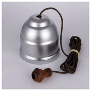 Satin Chrome Ceiling Switch with Brown Cord