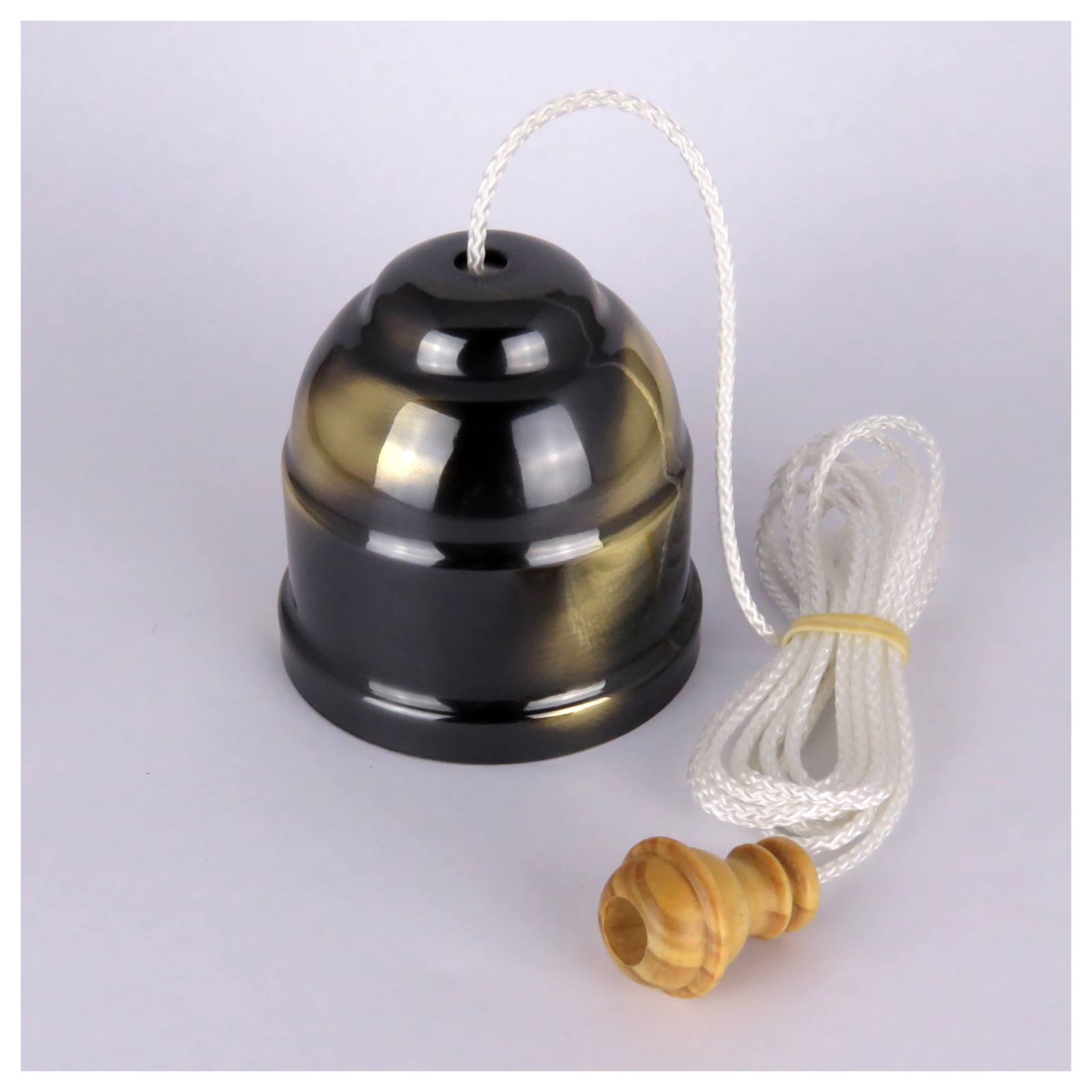 Antique Brass Ceiling Switch with White Cord