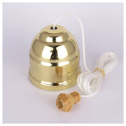 Polished Brass Ceiling Switch with White Cord
