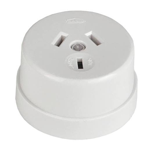 3 Pin Power Point, White