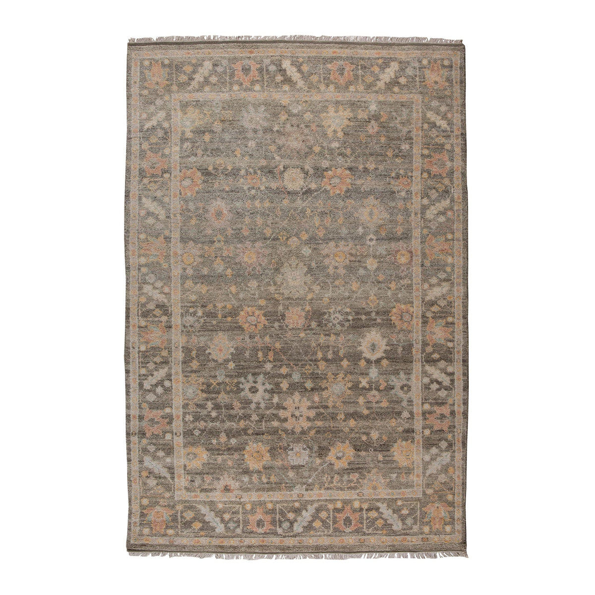 Revival Agra 365x457cm Wool Rug, Green