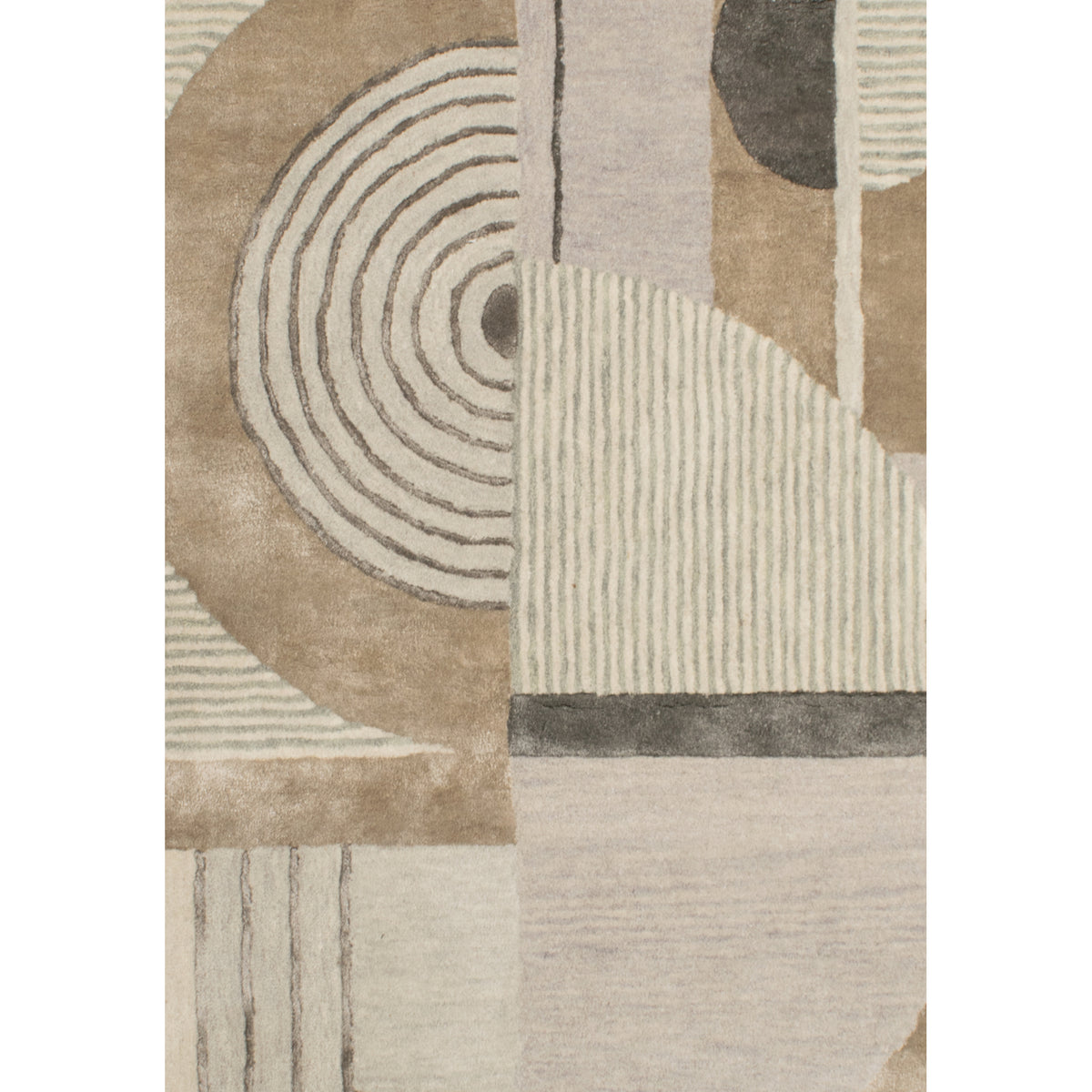Retro Design 2 200x300cm Wool Rug, Silver