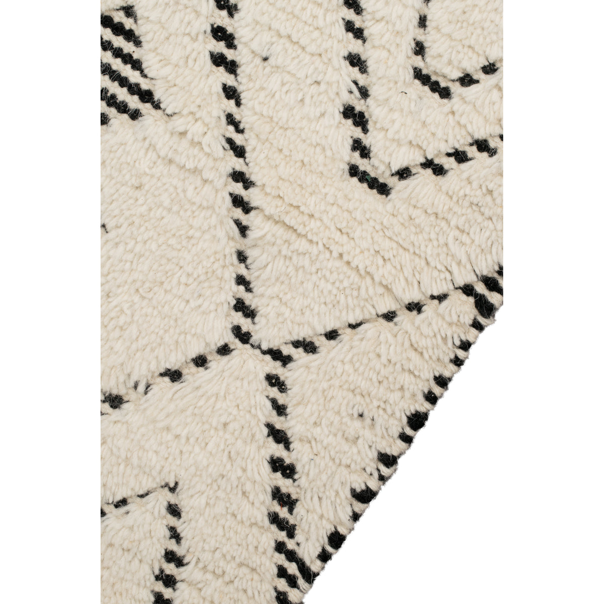 Sahara Diamond 250x300cm Wool Rug, Ivory/Charcoal