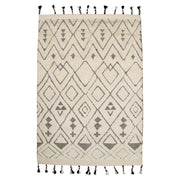Sahara Diamond 350x450cm Wool Rug, Ivory/Charcoal