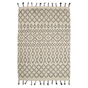 Sahara Trellis 250x350cm Wool Rug, Ivory/Charcoal