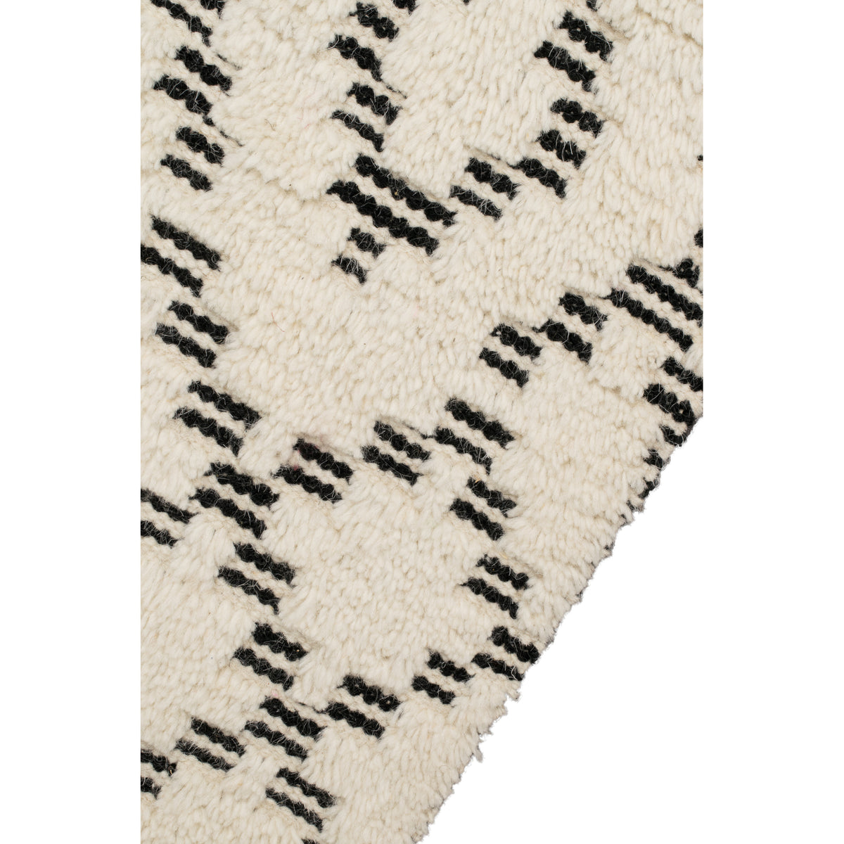 Sahara Trellis 250x350cm Wool Rug, Ivory/Charcoal