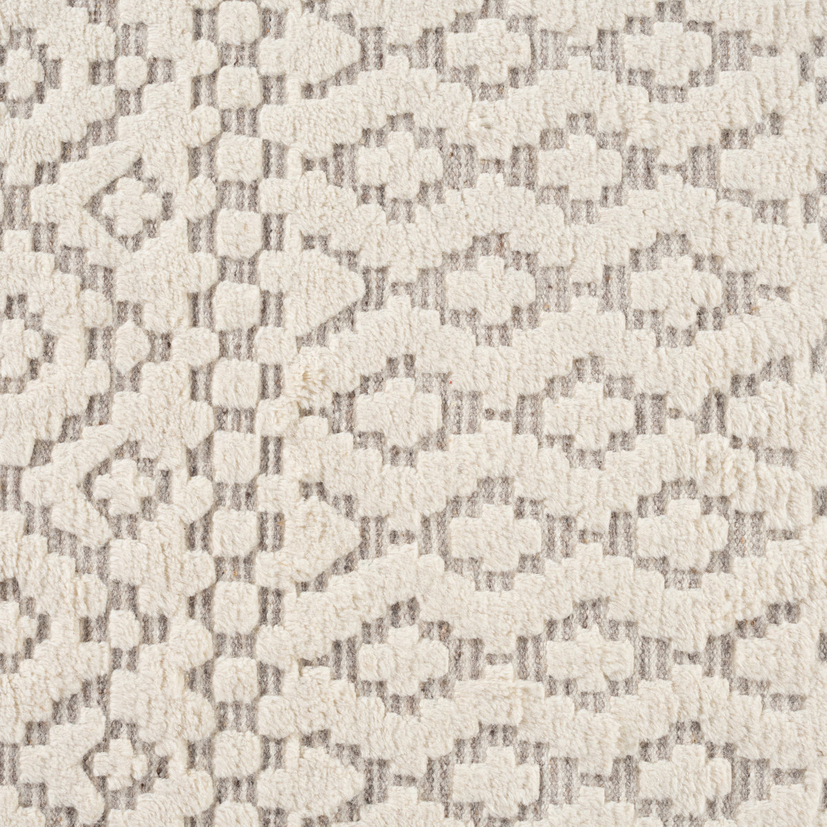 Sahara Trellis 200x300cm Wool Rug, Ivory/Taupe