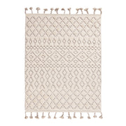 Sahara Trellis 350x450cm Wool Rug, Ivory/Taupe