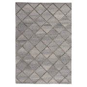Shimmer Diamonds 250x350cm Wool Rug, Charcoal