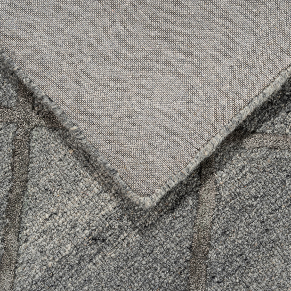 Shimmer Diamonds 250x350cm Wool Rug, Charcoal