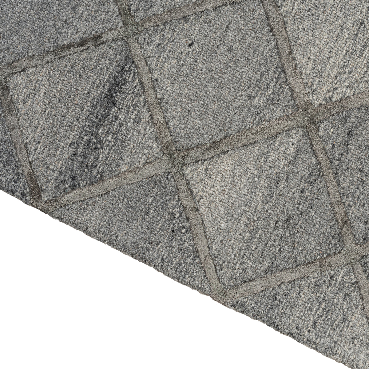 Shimmer Diamonds 300x400cm Wool Rug, Charcoal