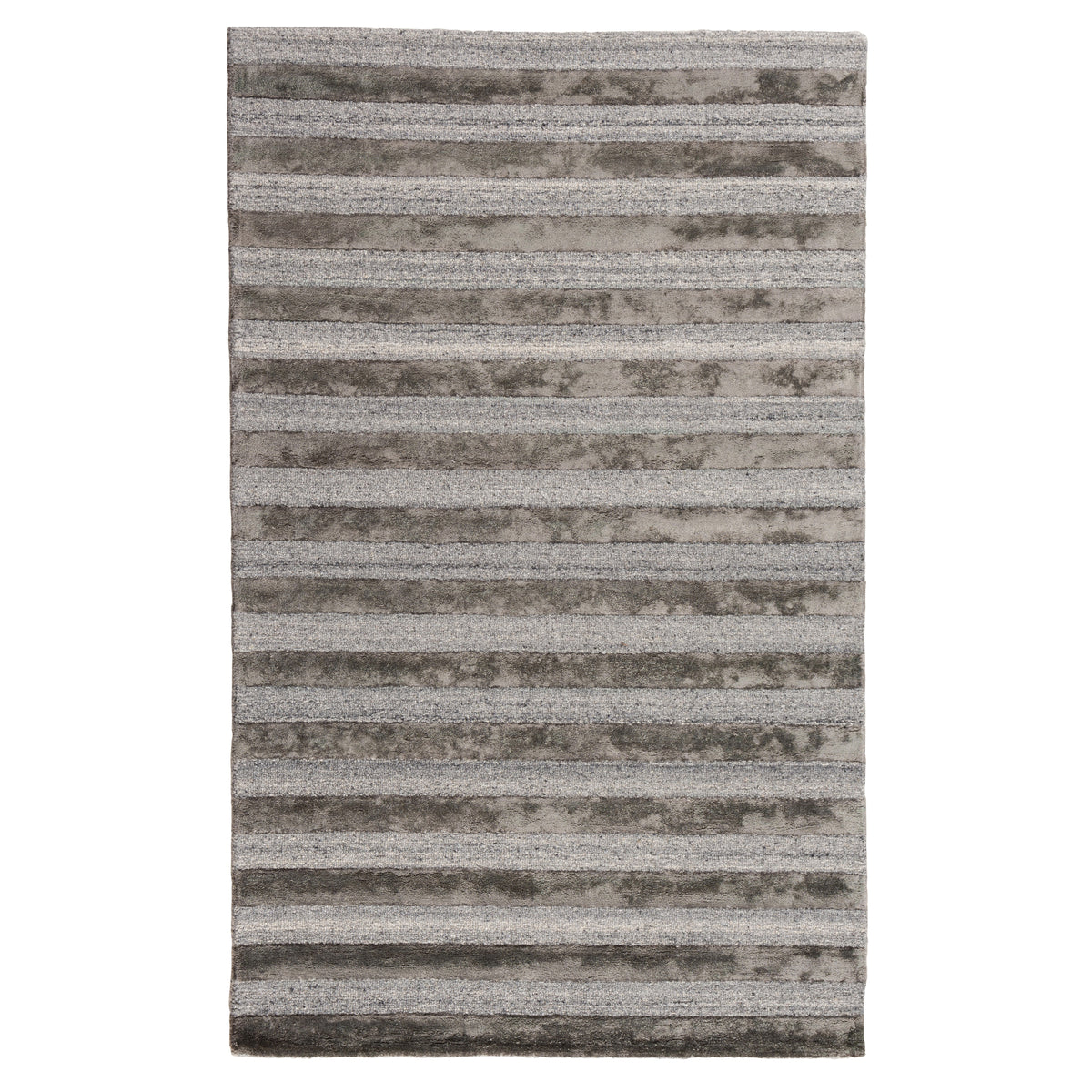 Shimmer Lines 250x350cm Wool Rug, Charcoal