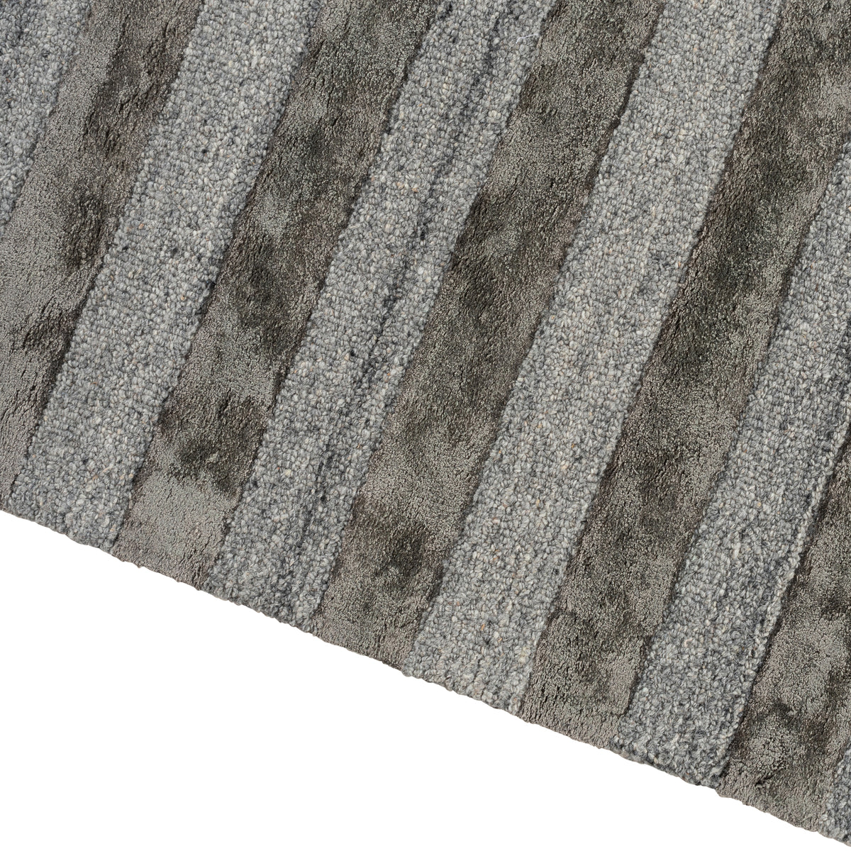 Shimmer Lines 300x400cm Wool Rug, Charcoal
