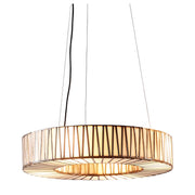 White Moon Ceiling Pendant 60cm Brass