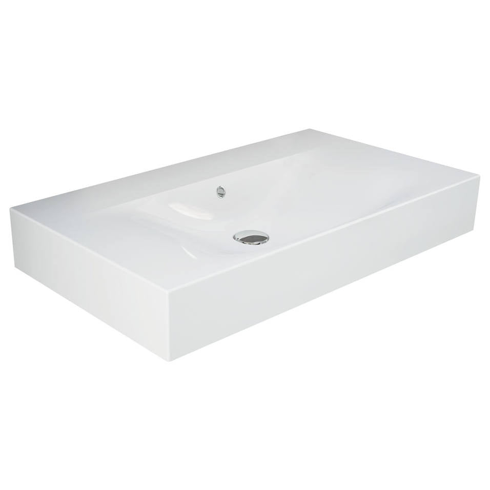 RAK Des 81 Wall Basin, No Tap Hole, Alpine White