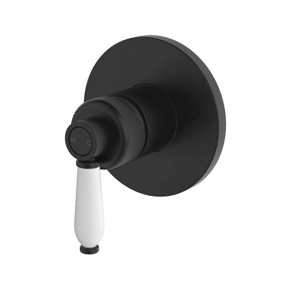 Eleanor Wall Mixer, Matte Black & Ceramic