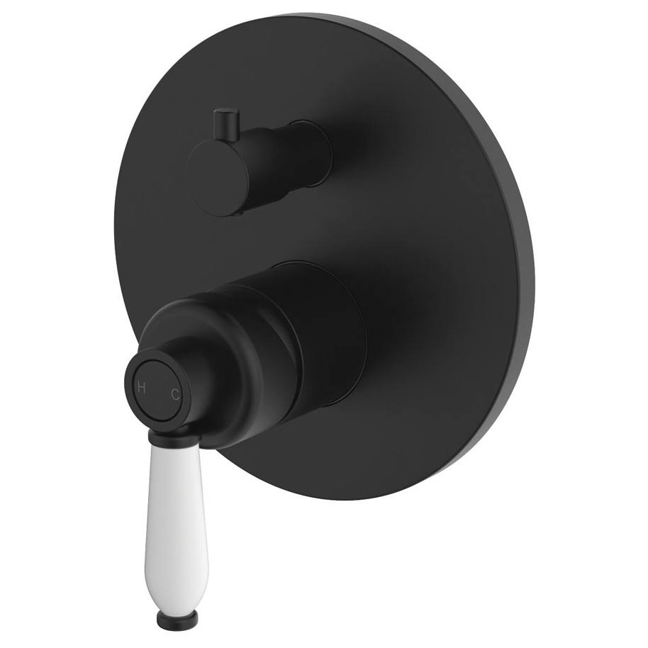 Eleanor Wall Diverter Mixer, Matte Black & Ceramic