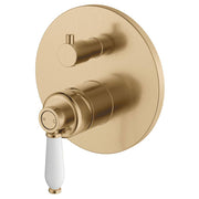 Eleanor Wall Diverter Mixer, Urban Brass & Ceramic