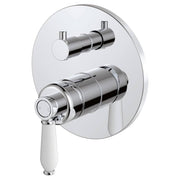 Eleanor Wall Diverter Mixer, Chrome & Ceramic