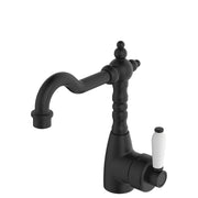 Eleanor Shepherds Crook Basin Mixer, Matte Black & Ceramic