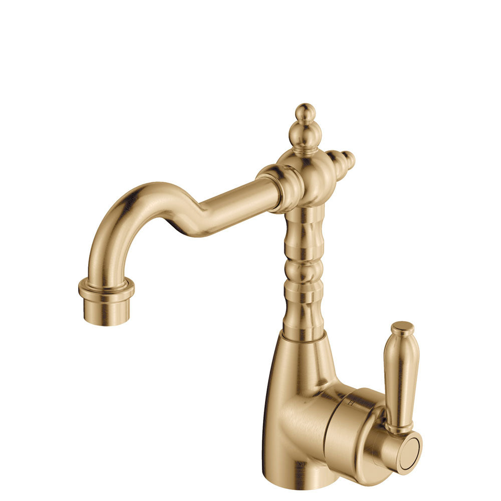 Eleanor Shepherds Crook Basin Mixer, Urban Brass