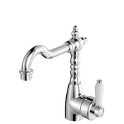 Eleanor Shepherds Crook Basin Mixer, Chrome & Ceramic