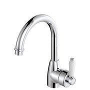 Eleanor Gooseneck Basin Mixer, Chrome & Ceramic
