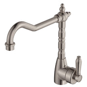 Eleanor Shepherds Crook Sink Mixer, Brushed Nickel