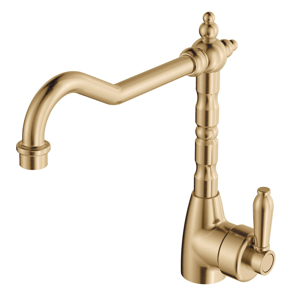 Eleanor Shepherds Crook Sink Mixer, Urban Brass