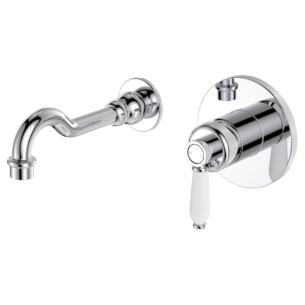 Eleanor Wall Mixer Set, Chrome & Ceramic