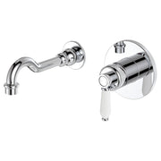 Eleanor Wall Mixer Set, Chrome & Ceramic