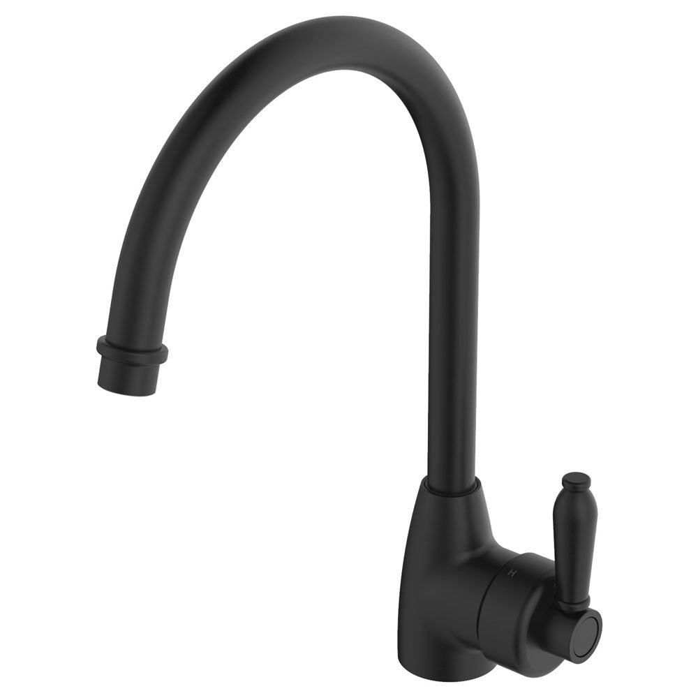 Eleanor Gooseneck Sink Mixer, Matte Black