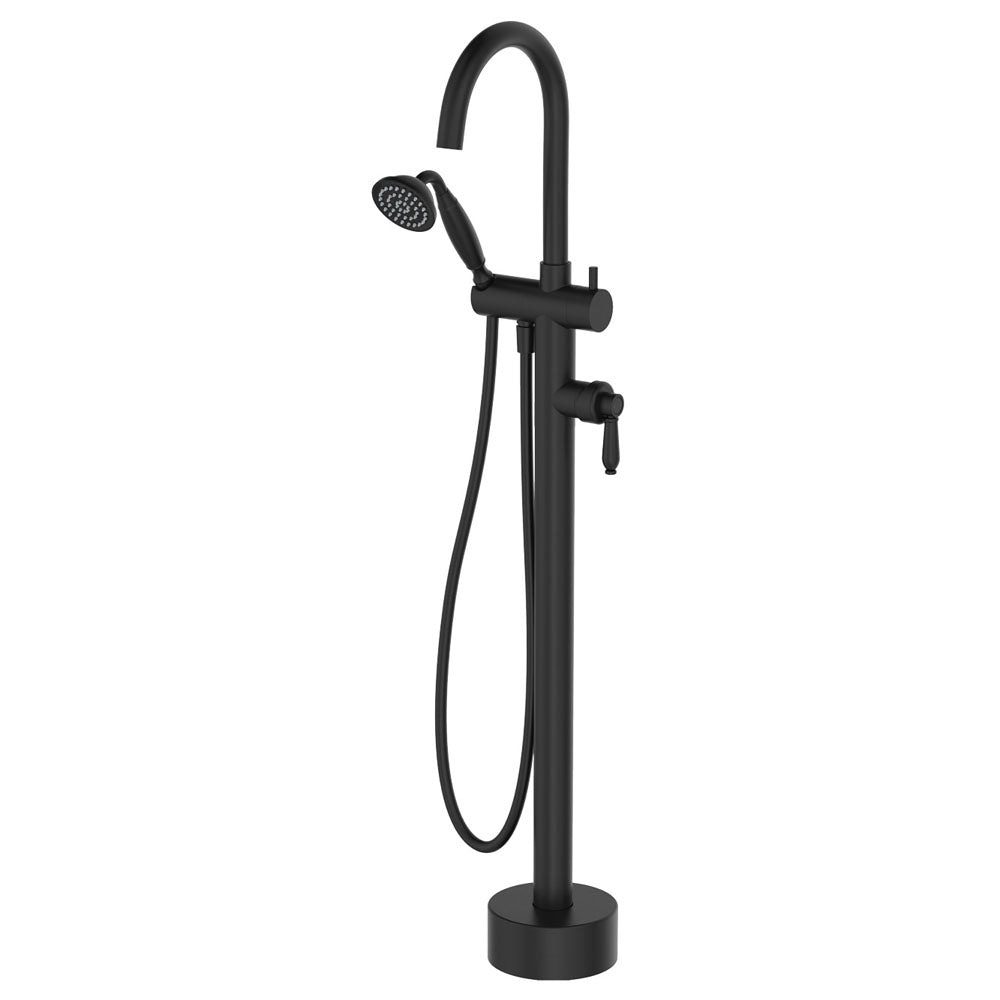 Eleanor Floor Mixer & Shower, Matte Black