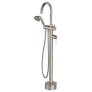 Eleanor Floor Mixer & Shower, Brushed Nickel & Ceramic