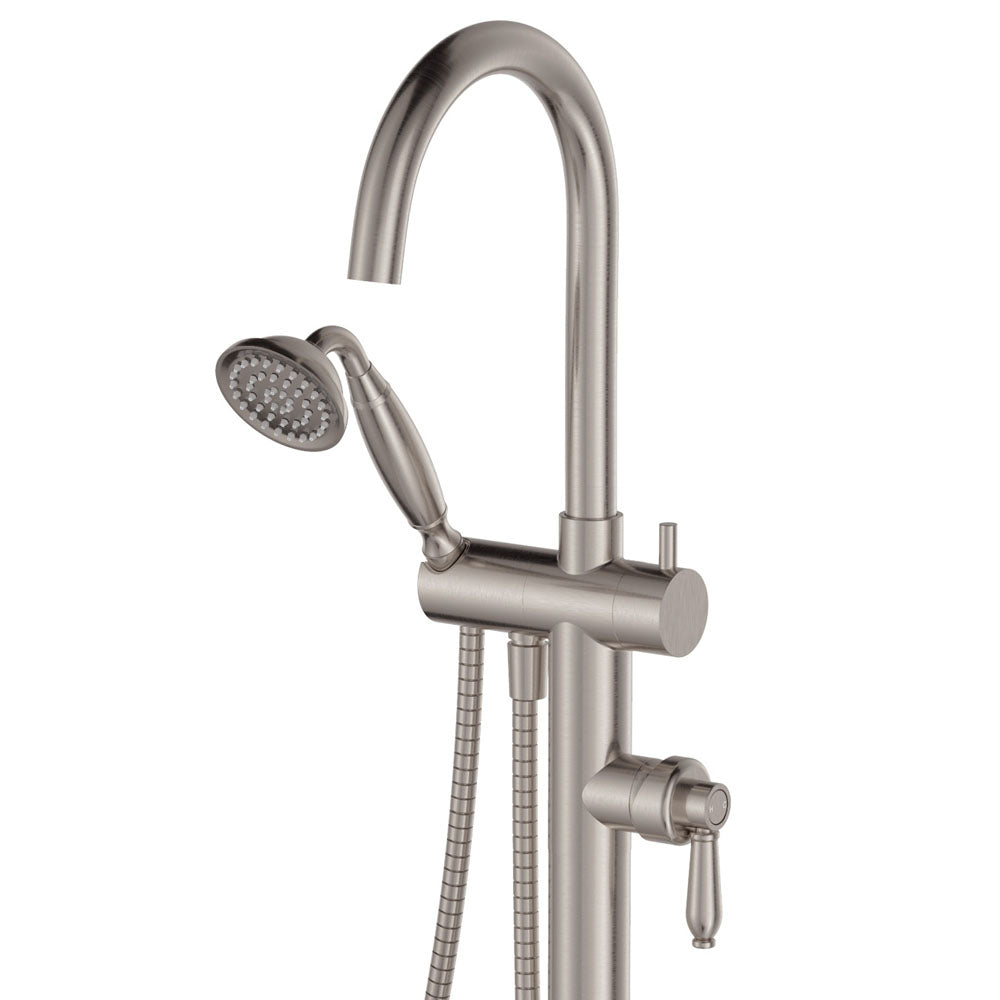 Eleanor Floor Mixer & Shower, Brushed Nickel