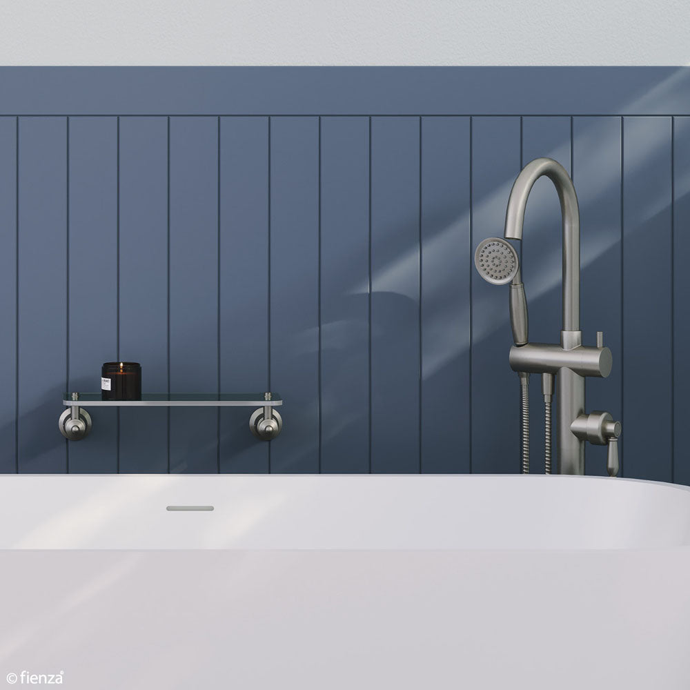 Eleanor Floor Mixer & Shower, Brushed Nickel