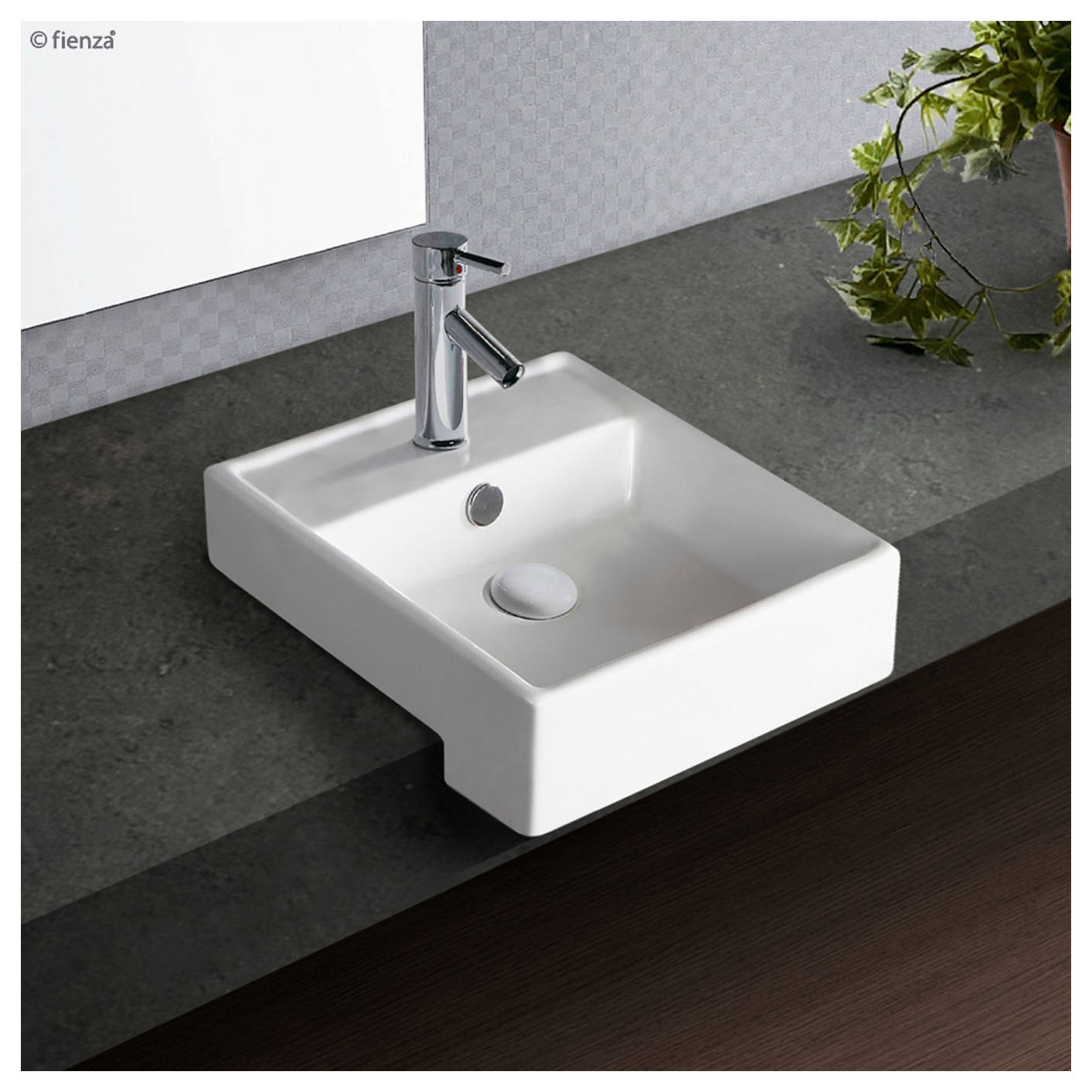 Helen Junior Semi-Recessed Basin, Gloss White