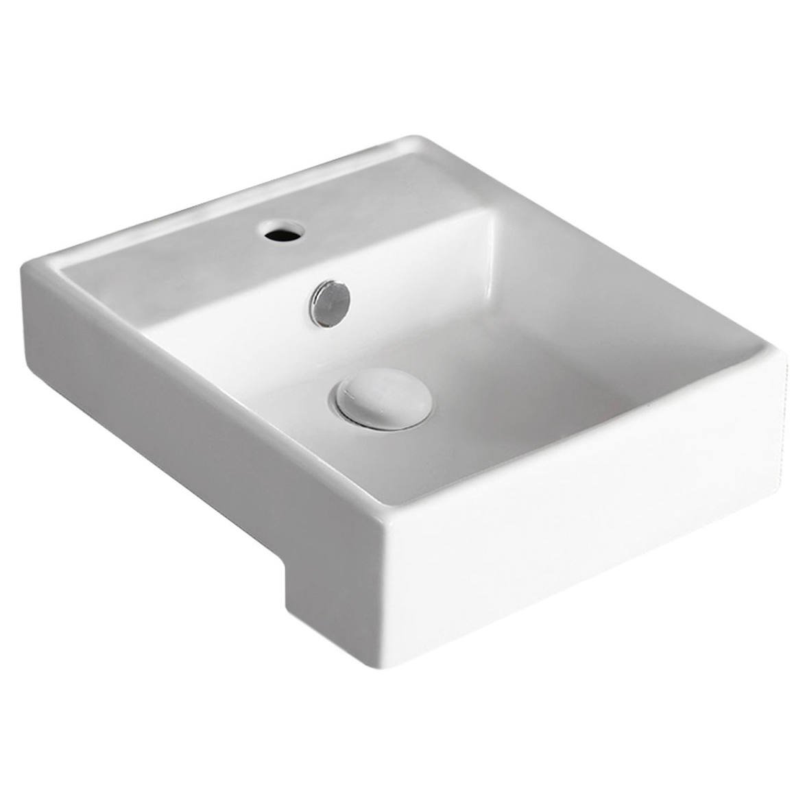 Helen Junior Semi-Recessed Basin, Gloss White