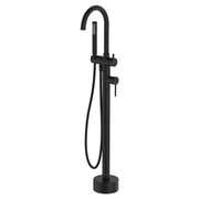 Kaya Floor Mounted Bath Mixer With Hand Shower, Matte Black
