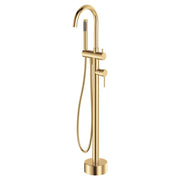Kaya Floor Mounted Bath Mixer With Hand Shower, Urban Brass